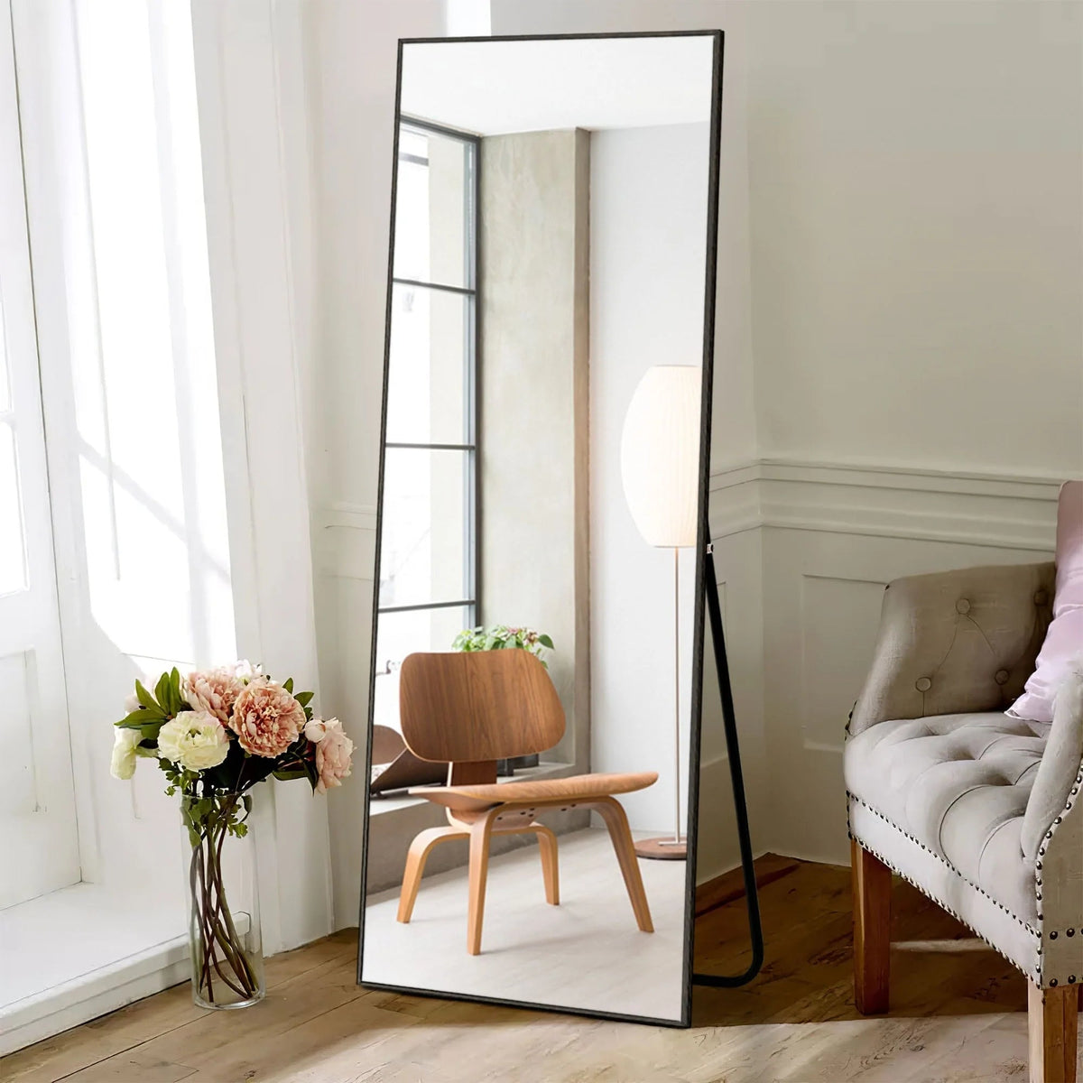 Full Length Wall Mounted Dressing Mirror, 65 in H x 22 in W