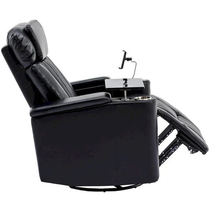 Power Home Theater Recliner Chair, 34.6 D x 38.2 W x 41.4 H, 110-160 Recline, 270 Swivel