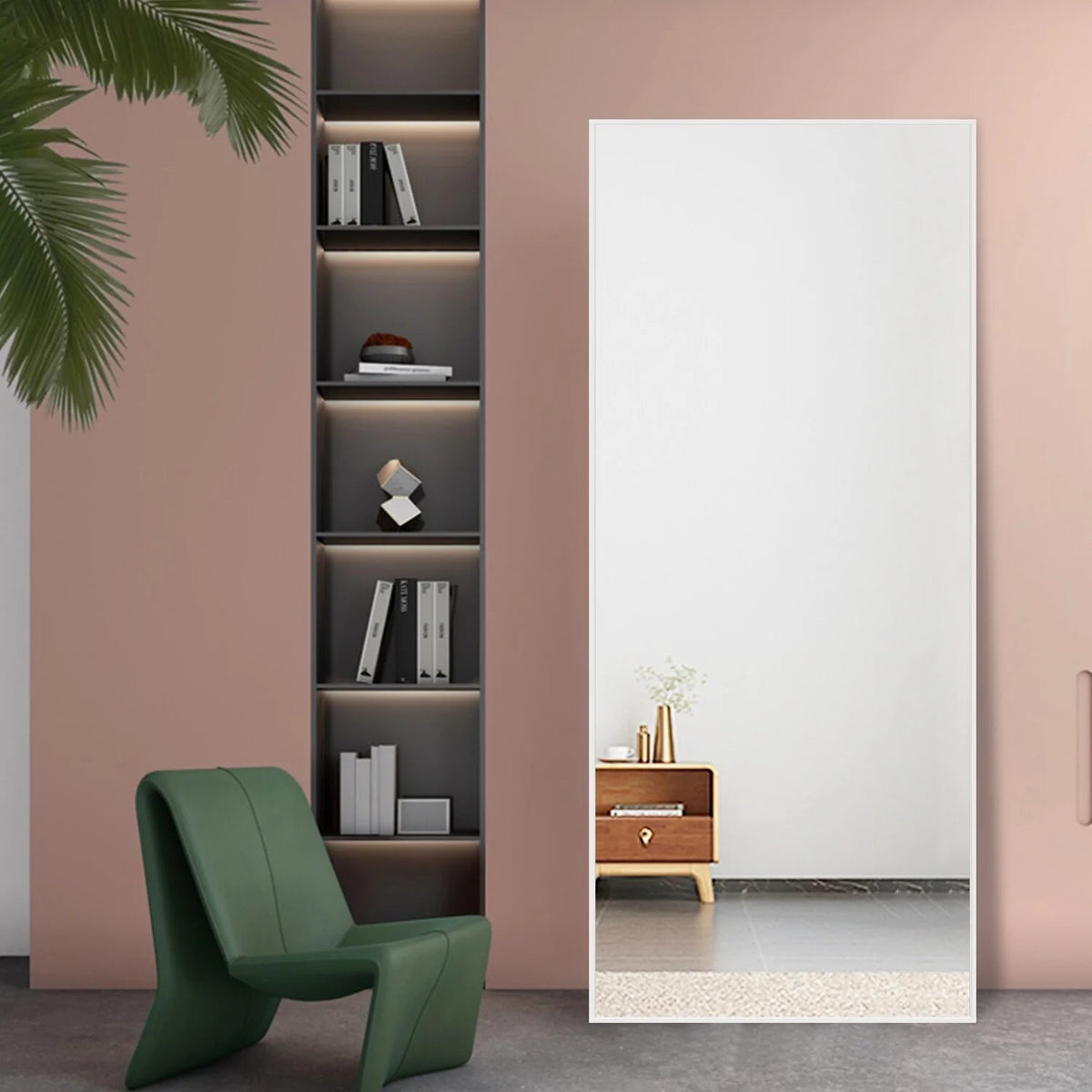 Full Length Wall Mounted Dressing Mirror, 65 in H x 22 in W