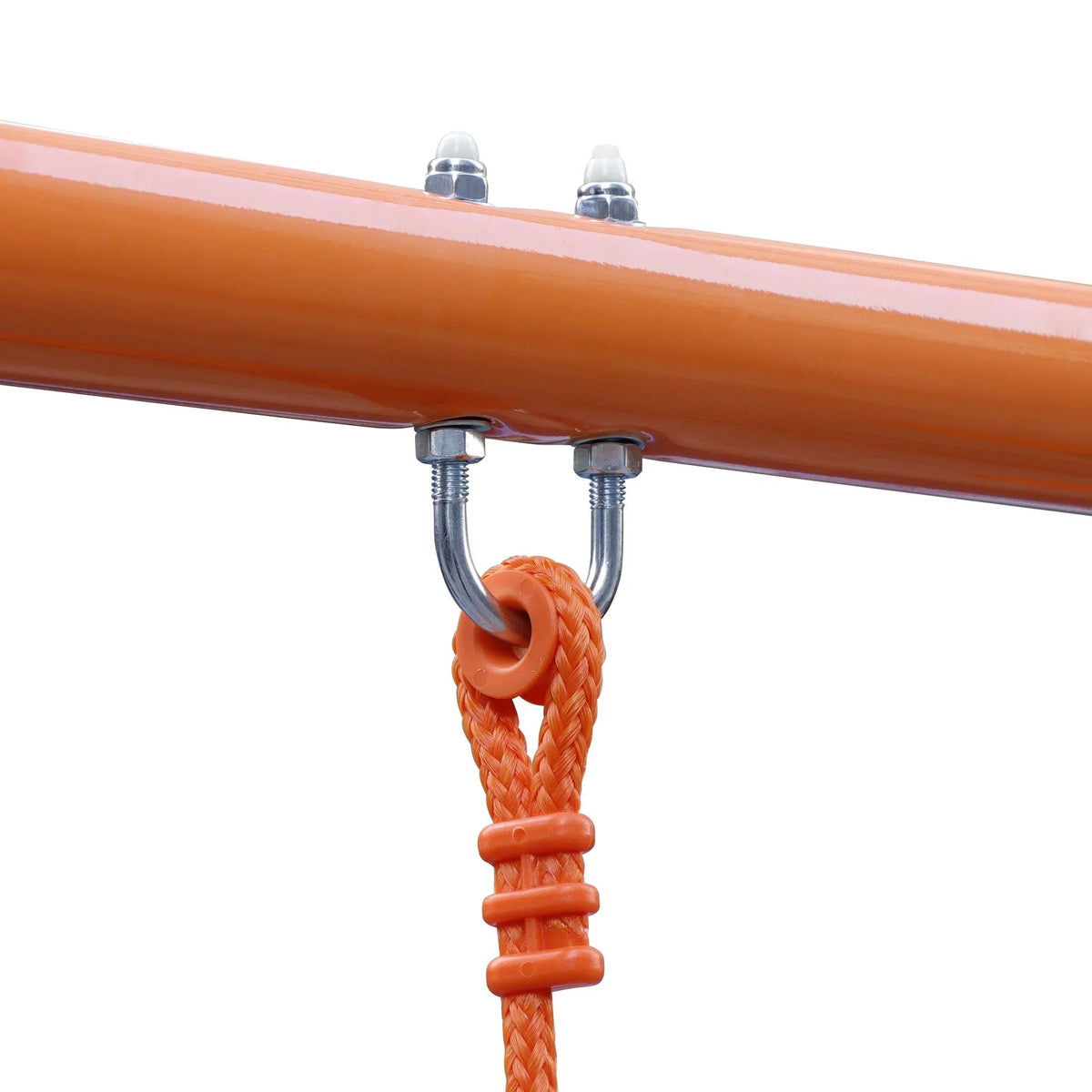 ZenSports Outdoor Double Kids Swing Set With 2 Seats And 1 Glider, Blue And Orange, 440lbs Capacity