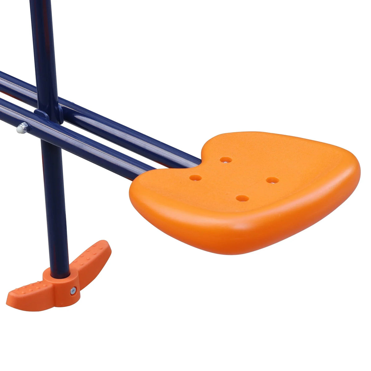ZenSports Outdoor Double Kids Swing Set With 2 Seats And 1 Glider, Blue And Orange, 440lbs Capacity