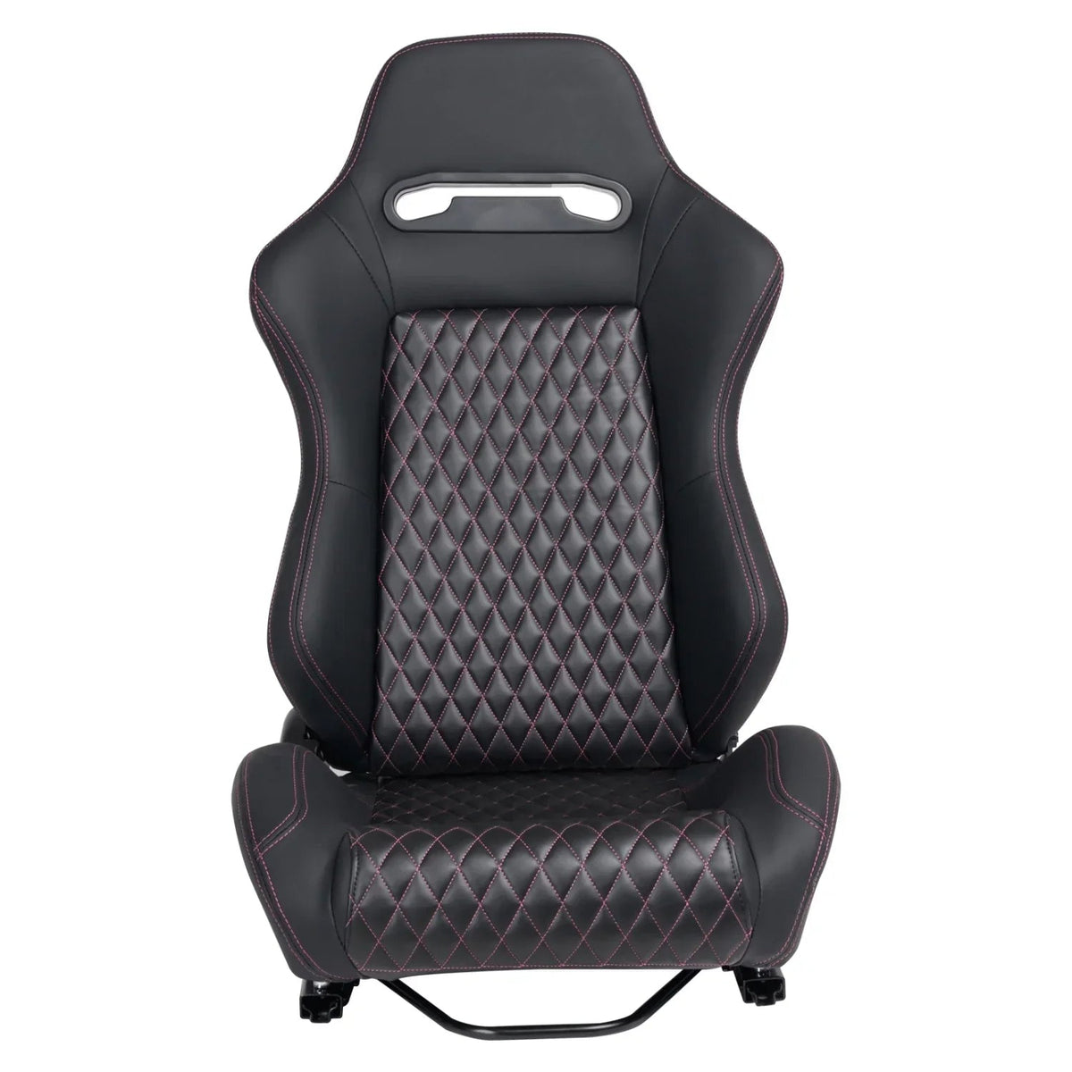 Racing Seats, PVC With Suede Material, Double Slider Design, Black - 2 Pieces