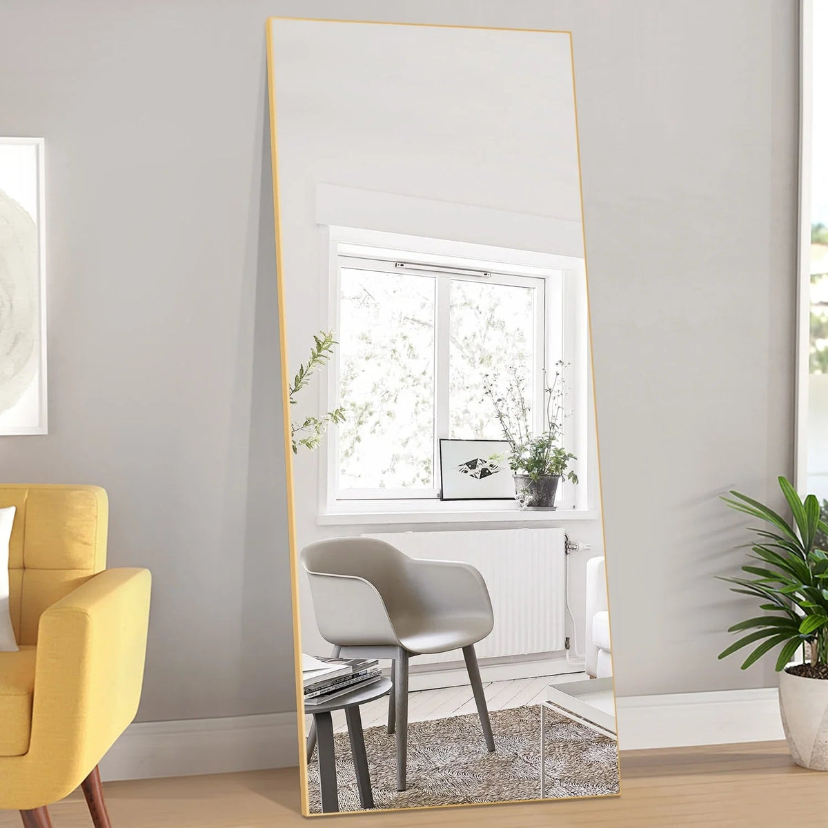 Full Length Wall Mounted Dressing Mirror, 65 in H x 22 in W