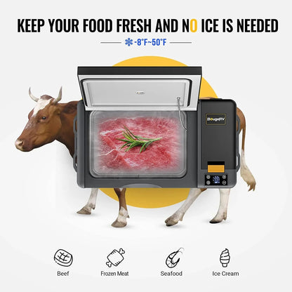 BougeRV Portable Car Refrigerator 21 Qt, 12 Volt, Black - CRPRO
