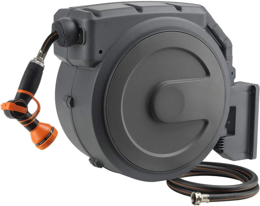 Giraffe Retractable Garden Hose Reel 1/2 Inch X 130 ft Dark Grey - 1