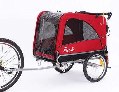 3 In 1 Large Bicycle Pet Trailer, Jogger And Dog Cage With Suspension - 10308