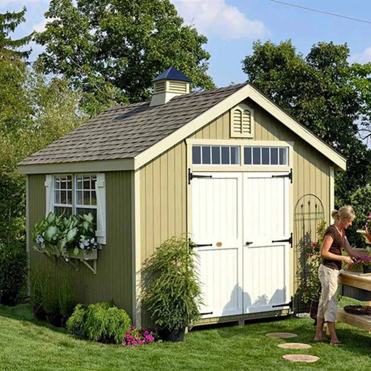 Colonial Williamsburg Storage Shed 10 ft. W x 16 ft. D Solid And Manufactured Wood - Primed Tan