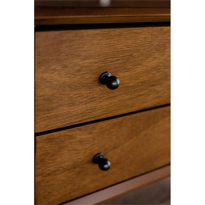 Home Square 4-Piece Set With Small TV Console, Full Wood Bed And Large Nightstand