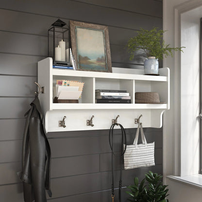 40 Inch Wall Mounted Coat Rack With Shelf and Cubbies