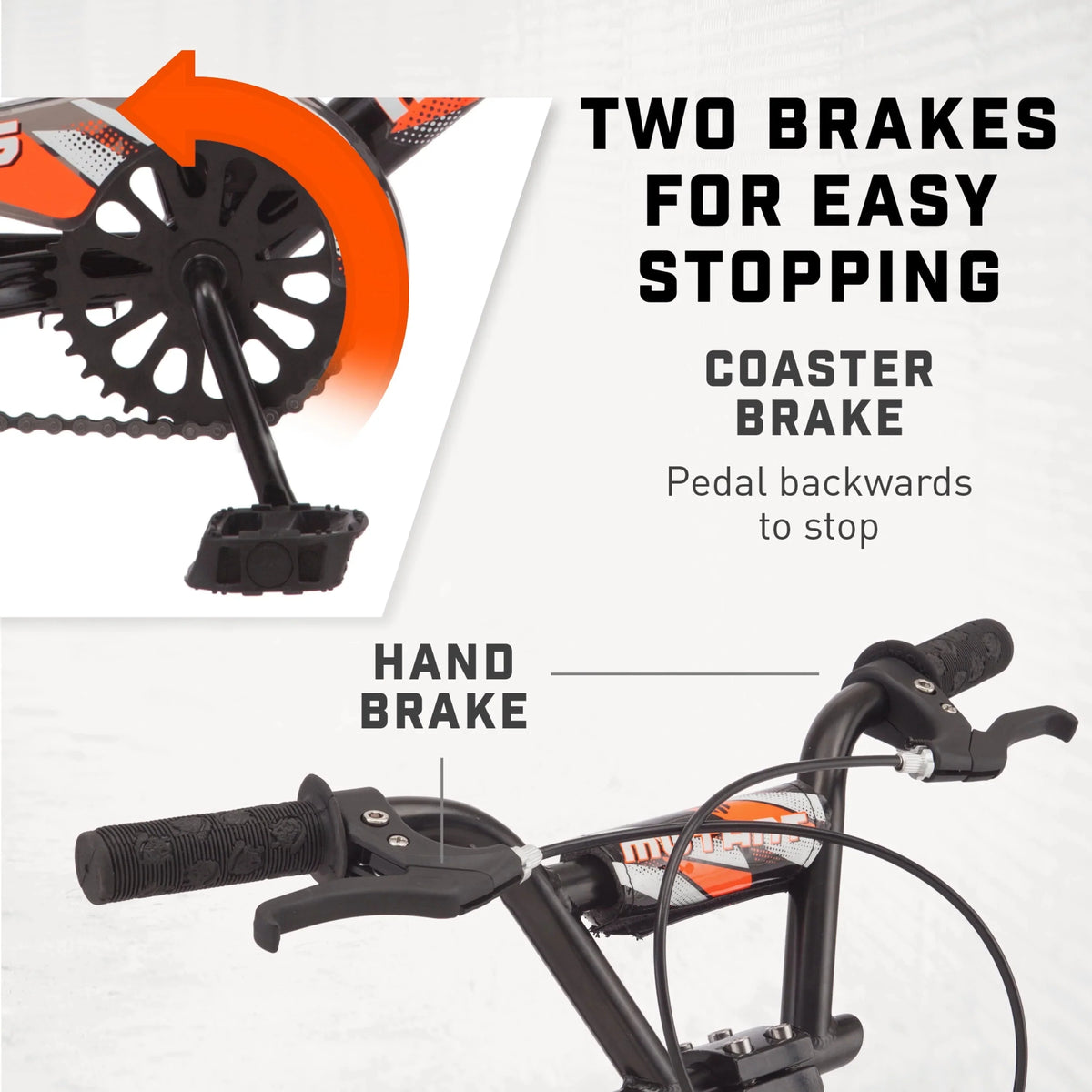 Mongoose 16 inch Mutant Kid's BMX Bike, Ages 3-5, Black & Orange - Mutant