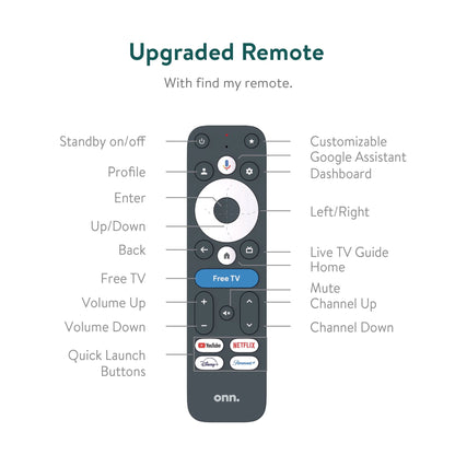 Onn. 4K Pro Streaming Device With Google TV, 4K UHD, Dolby Vision & Atmos, Wi Fi 6
