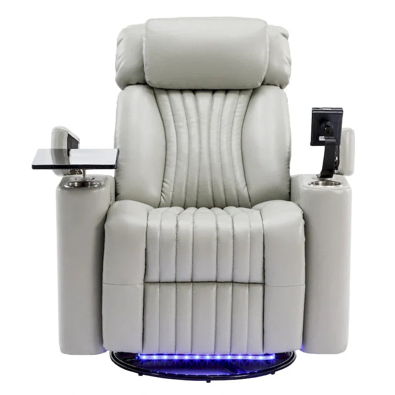 Power Home Theater Recliner Chair, 34.6 D x 38.2 W x 41.4 H, 110-160 Recline, 270 Swivel